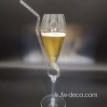 Flaste de lunettes de champagne personnalisé avec de la paille